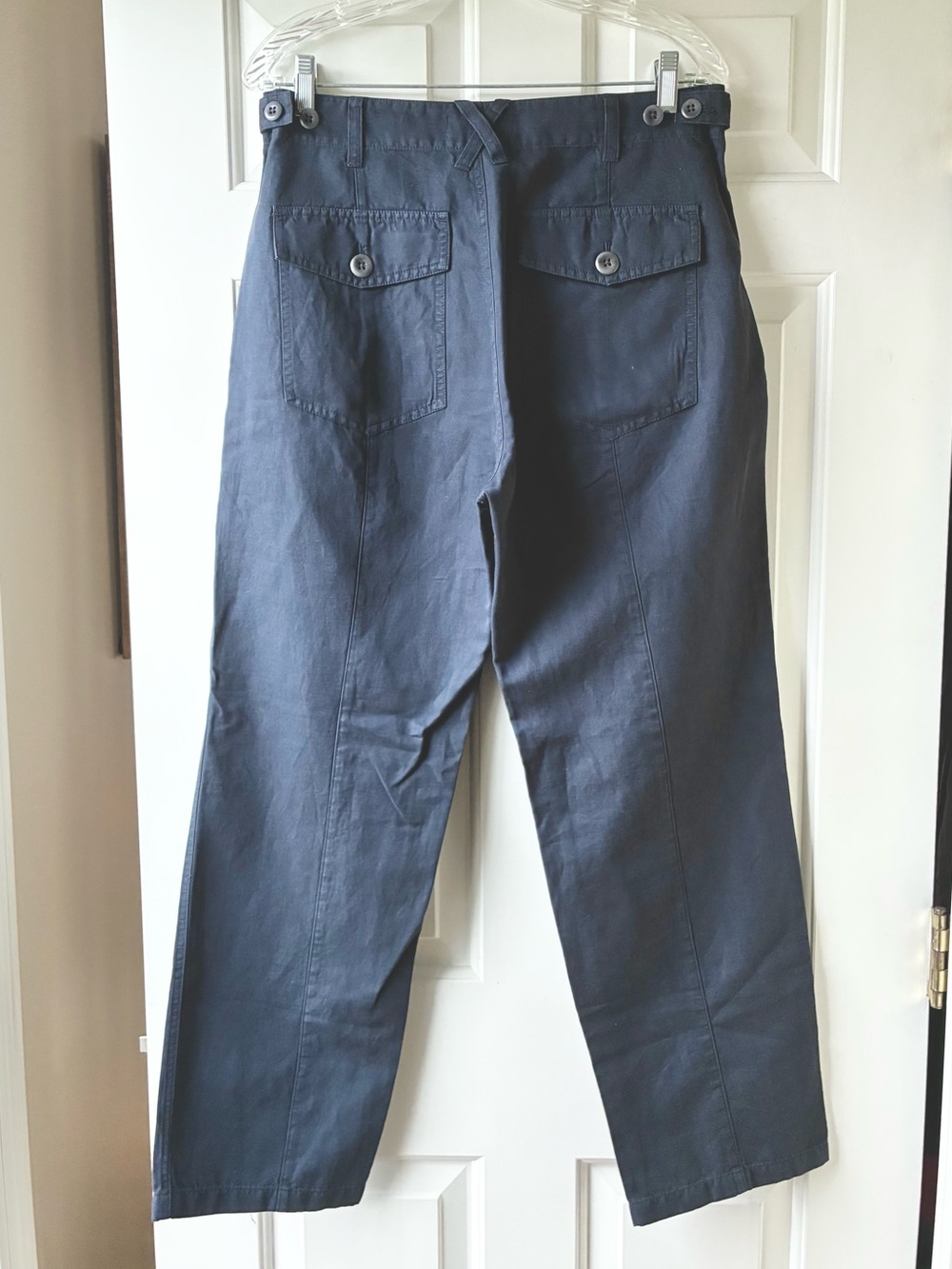 Alex Mill Neil Utility Straight Leg Pant Cotton Linen Washed Navy Size 8 NWT - Picture 7 of 12